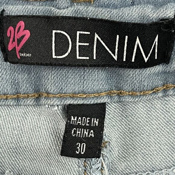 Bebe Skinny Jeans Womens Size 30 Blue Mid Rise Stretch Light Wash Denim NEW - Picture 2 of 14